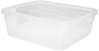 Rubbermaid Commercial 3Q24 CLE Polypropylene 15 Quart Roughtote Clear Non-Latching Storage Box, Rectangular, 13.3 Width x 16.8 Depth x 5.3 Height, Clear