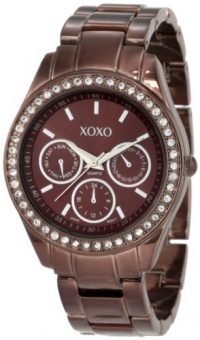 XOXO Women's XO5458  Rhinestone Accent Chocolate Brown Analog Watch