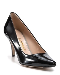 The classic pointy pump, in fresh-paint patent leather from Salvatore Ferragamo.