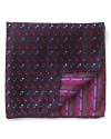 Add color to your suiting with this lively and luxurious pocket square from Duchamp, boldly patterned and rendered in pure silk.