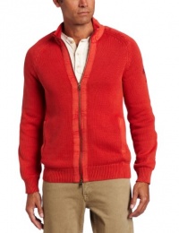 Nautica Men's Mixed Media Full Zip Sweater