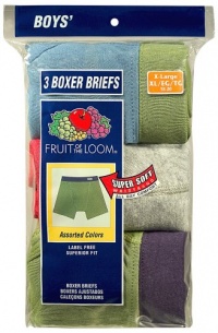 Fruit of the Loom Boys 8-20 Covered Elastic Boxer Brief 3-Pack