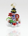 Featuring a frosty troupe of carolers rendered in gorgeous glittered glass, this charming European ornament makes a sparkling addition to the tree. Hand-blownHand-painted3 highMade in Poland