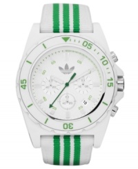 Green and white create a retro style that's endlessly stylish: a sport watch by adidas.