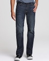 Faded for a lightly worn-in look, these go-to jeans arrive ready to rock from day one, whiskered on the thigh and back of the knee for a modern designer touch. Always comfortable in cotton with a bit of stretch, from John Varvatos USA.