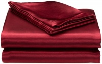 Royal Opulance Satin Queen Sheet Set, Burgundy