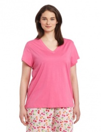 Hue Sleepwear Women's Plus Size Short Sleeve V-Neck Sleep Tee