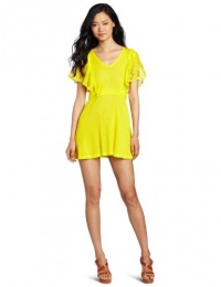 French Connection Women's Lori Lace Frill Dress, Yellow, Small