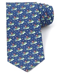 Santa sheds the sled for a rollicking speedboat adventure on this lighthearted tie design from Vineyard Vines.