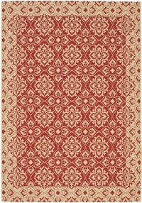 Safavieh CY6550-28 Courtyard Collection Indoor/Outdoor Area Rug, 2-Feet by 3-Feet 7-Inch, Red and Cream