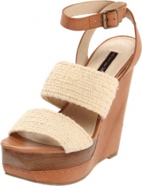 Steven by Steve Madden Women's Bernidet Ankle-Strap Sandal, Natural Fabric, 6 M US