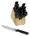 Chicago Cutlery Basics 15-Piece Knife Block Set with Black Handles