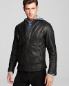 The epitome of cool, the leather biker jacket stands the test of time, edgy and urban from BOSS Orange.