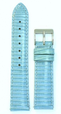 Ladies' Genuine Lizard Watchband Aqua 18mm Watch Band