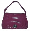 Authentic MARC JACOBS Berry Patent Leather Large Flap Handbag Shoulder Bag