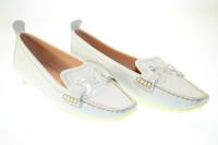 TOD'S Women's Casper Masch. Plexi Leather White Loafers Sz 39 0R30B001