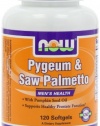 NOW Foods Pygeum and Saw Palmetto + Pumpkin Seed Oil, 120 Softgels