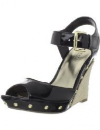 Guess Women's Tabari 2 Wedge Sandal, Black, 8M