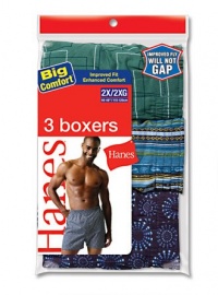 Hanes Big Mens Dark Ground Printed Boxer 3 Pack Assorted Prints XX-Large