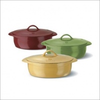 Calphalon Enamel Cast Iron 8 Quart Dutch Oven, Cabernet Red