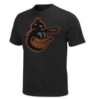 Baltimore Orioles Black Silver Era Retro Logo T-Shirt