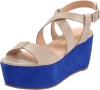 Pour La Victoire Women's Noele Platform Sandal, Taupe/Blue, 9 M US