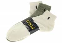 Polo Ralph Lauren 3 Pack Classic Cotton Sport Socks White/Grey