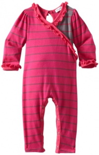 Splendid Littles Baby-girls Infant Lacrosse Stripe Romper, Hot Fuschia/Gray, 6-12 Months