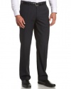 Perry Ellis Men's Portfolio Modern Fit Flat Front Solid Bengaline Pant,Fleet Navy,36x32