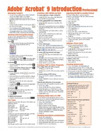 Adobe Acrobat 9 Quick Reference Guide (Cheat Sheet of Instructions, Tips & Shortcuts - Laminated Card)