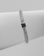 From the Chain Collection. A pretty, woven chain accented with black sapphire adorned clasp. Black sapphiresSterling silverPush clasp closureLength, about 7¼Imported 