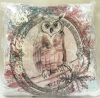 Bar III Large Ornate Owl 22 X 22 Decorative Throw Pillow