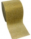 Gold Diamond Rhinestone Mesh Ribbon, Wedding Ribbon, Diaper Cake Ribbon, 4.75 x 10 Yards, 24 Row, 1 Roll