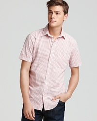 Benson Short Sleeve Check Sport Shirt - Slim Fit