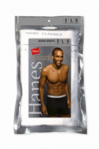 Hanes Men's Classic Basic Boxer Brief, Two Pack