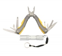 Humvee HMV-CP-10 Stainless Steel Multi-Plier and Tactical LED Flashlight Set (Piece of 2, Silver)