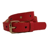 Hot Pink Thin Skinny Jeans Belt With Heart Cut-outs