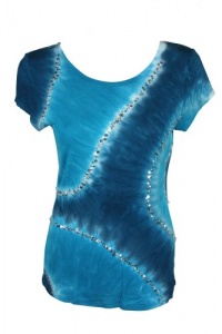 INC International Concepts Womens Petite Sequin Tie Dye Top