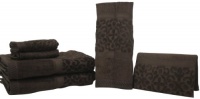 Veratex Regency Damask Towel 6-Piece Set, Chocolate