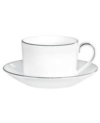 In an exquisite union of the contemporary and the classical, renowned bridal designer Vera Wang and Wedgwood have created a dinnerware and dishes pattern that brings elegance to the modern table. Blanc sur Blanc marries pure white with a textured matte border and platinum edging for subtle tonal contrast.