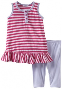 Splendid Littles Baby-Girls Infant Mini Rugby Stripe Tunic Legging Set, Cotton Candy, 3-6 Months