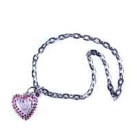 Tarina Tarantino Iconic Lucite Heart Toggle Necklace Pinkie Puff