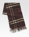 A luxurious cashmere design finished in an iconic check print.Fringed ends12W x 66LcashmereDry cleanImported