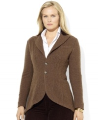 Rendered in hearty wool tweed, Lauren Ralph Lauren's chic twobutton jacket is steeped in equestrian inspiration.