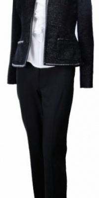 Anne Klein Women's Classic Fit 3 Piece Pant Suit Onyx Multi