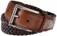 John Deere Mens Leather Braided Comfort Stretch Belt