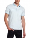 Calvin Klein Sportswear Men's Short Sleeve 40S/1 Feeder Stripe Polo With Chest Pockets