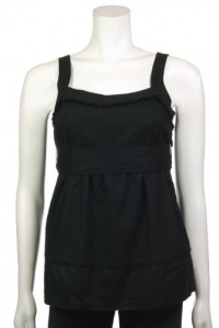 Juicy Couture Womens Black Soft Woven Ruffle Dot Tank Top Blouse, 0