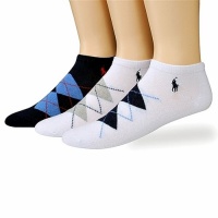 Polo Ralph Lauren Cotton Argyle Socks 3 Pair Sz 10-13 827024PK (WH/NAV White/Navy)