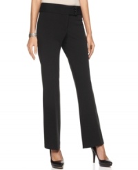 In a curvy fit, these slimming Alfani trousers are a wear-with-all wardrobe staple!